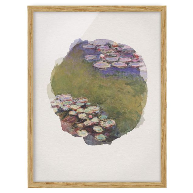 Kunstdrucke mit Rahmen Wasserfarben - Claude Monet - Seerosen