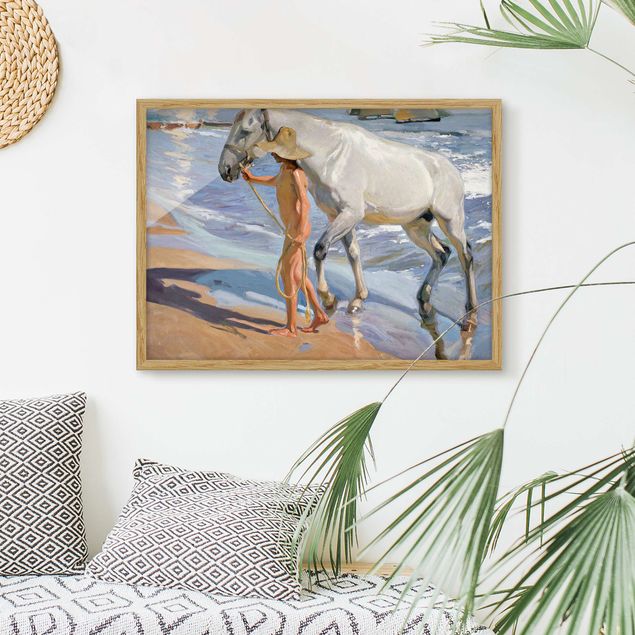 Wandbilder Tiere Joaquin Sorolla - Das Bad des Pferdes
