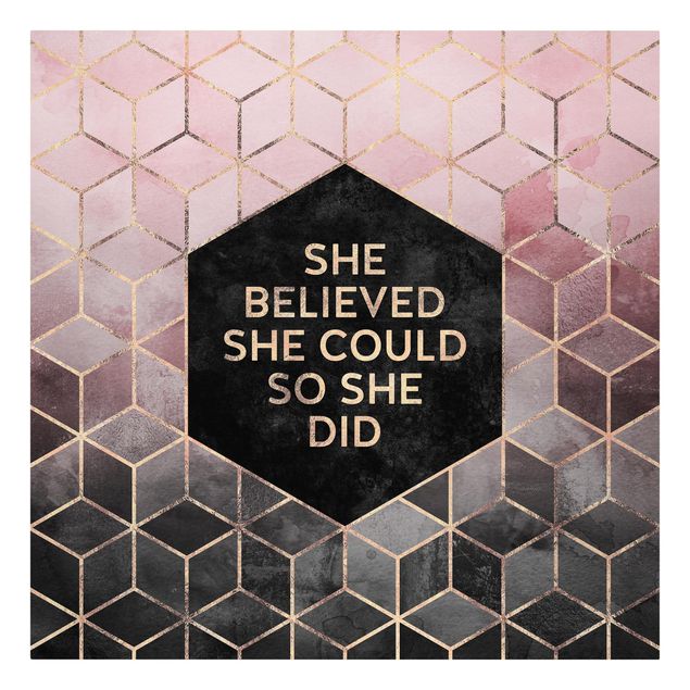 Leinwandbild - She Believed She Could Rosé Gold - Quadrat 1:1