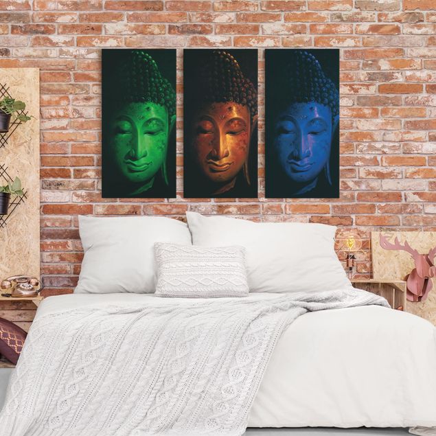 Wandbilder Wohnzimmer modern Triple Buddha