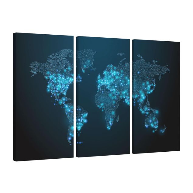 Wandbilder Connected World Weltkarte