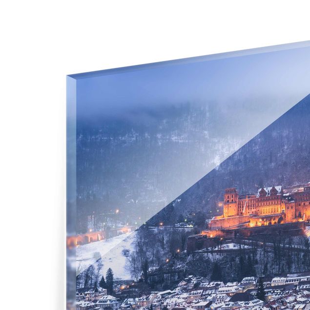 Glasbild - Winterliches Heidelberg - Quadrat 1:1