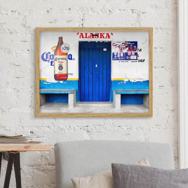 Sprüche Bilder mit Rahmen ALASKA Blue Bar