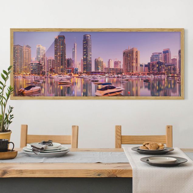 Bilder mit Rahmen Dubai Skyline und Marina
