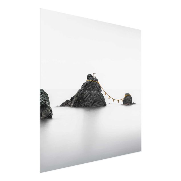 Glasbild - Meoto Iwa - die verheirateten Felsen - Quadrat 1:1