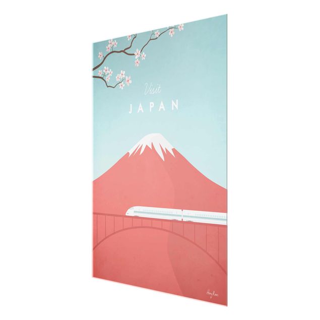 Glas Wandbilder Reiseposter - Japan