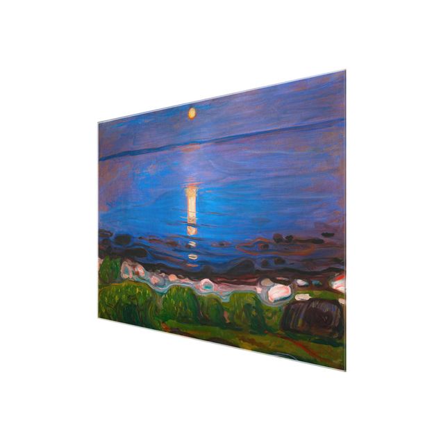 Glasbild Natur Edvard Munch - Sommernacht am Meeresstrand