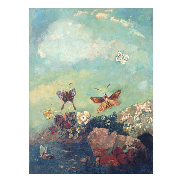 Glasbild - Odilon Redon - Schmetterlinge - Hochformat 4:3