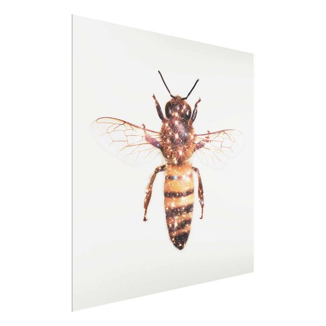 Schöne Wandbilder Biene mit Glitzer