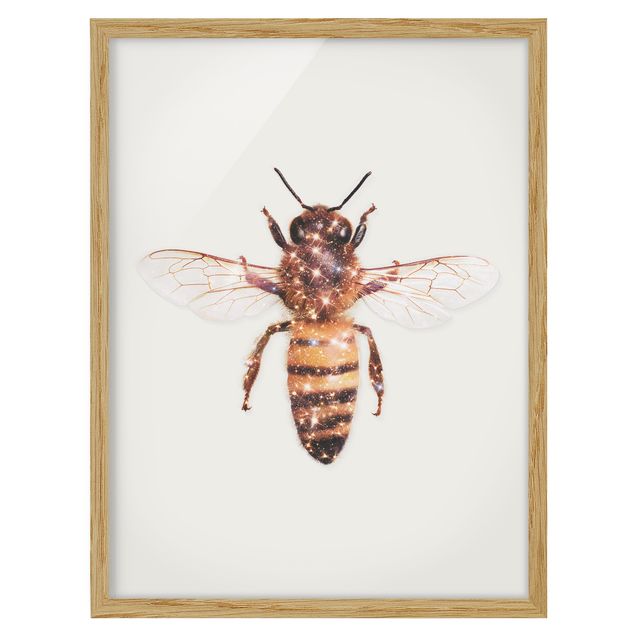 Gerahmte Bilder Biene mit Glitzer