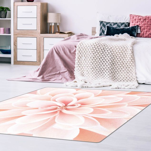 Teppich rosa Dahlie in Pastellrosa
