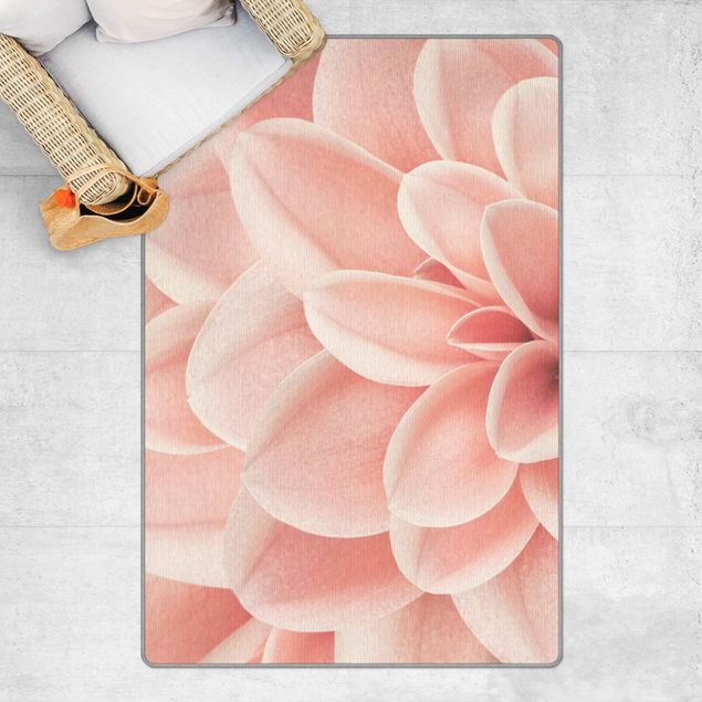 Moderner Teppich Dahlie Rosa Blütenblätter Detail