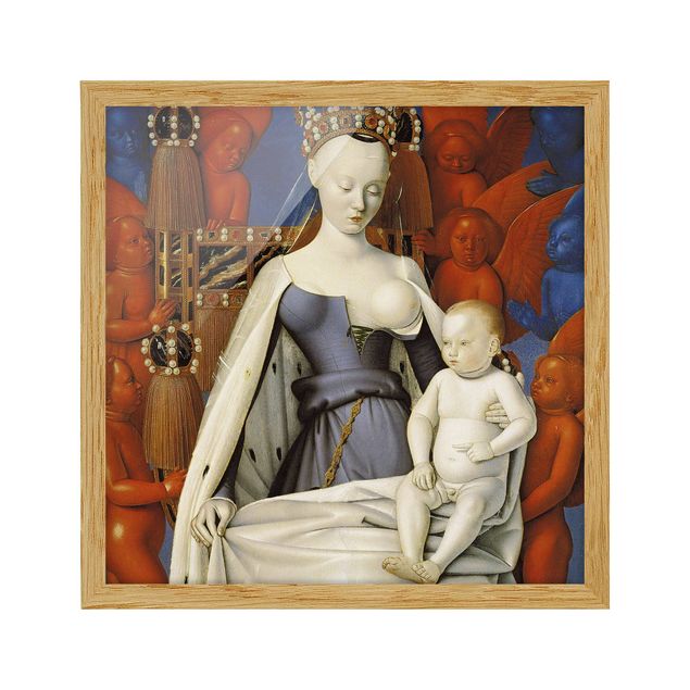 Bilder mit Rahmen Jean Fouquet - Die thronende Madonna