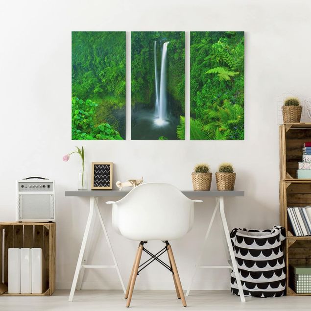 Wandbilder Wald Paradiesischer Wasserfall