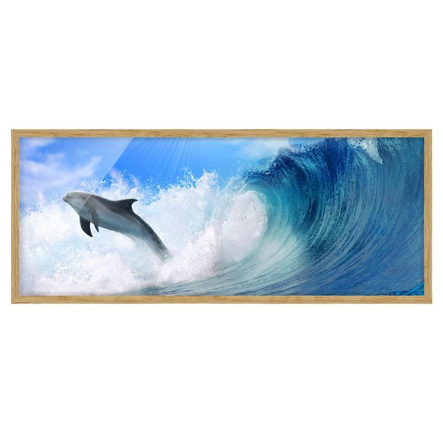 Wandbilder mit Rahmen Playing Dolphins
