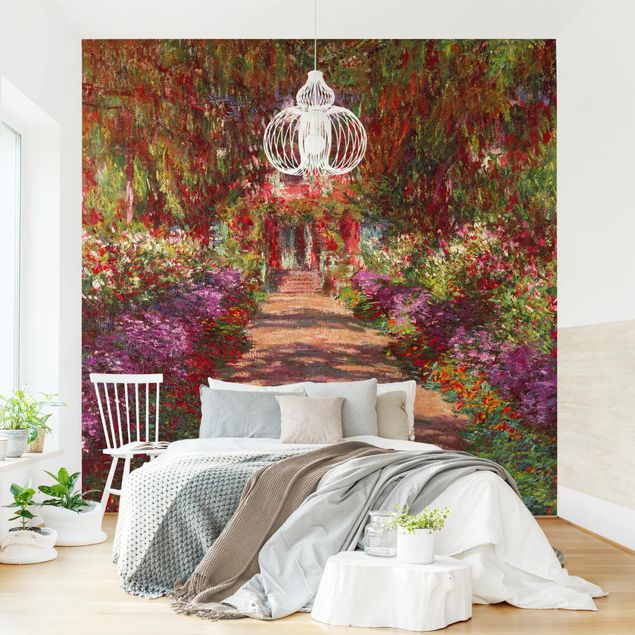 Tapete Blumen Claude Monet - Weg in Monets Garten in Giverny