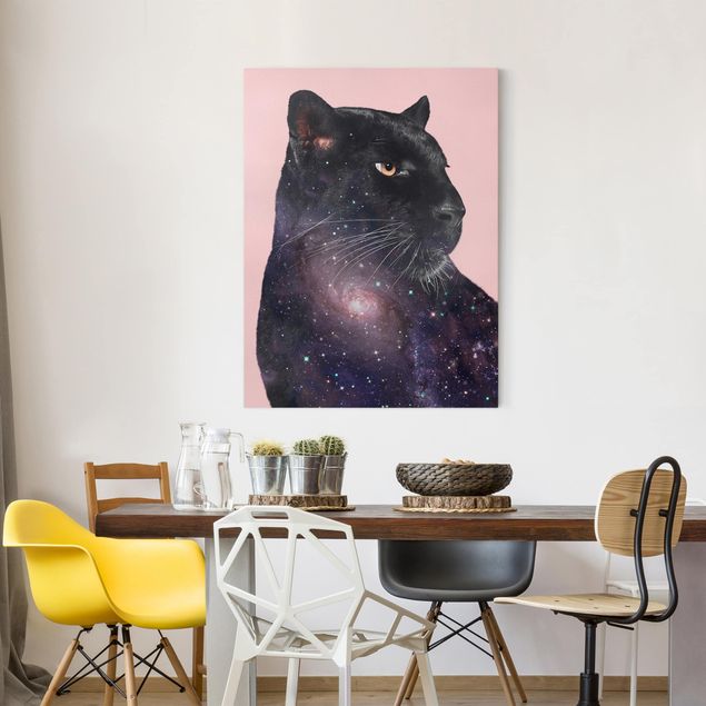 Wandbilder Tiere Panther mit Galaxie
