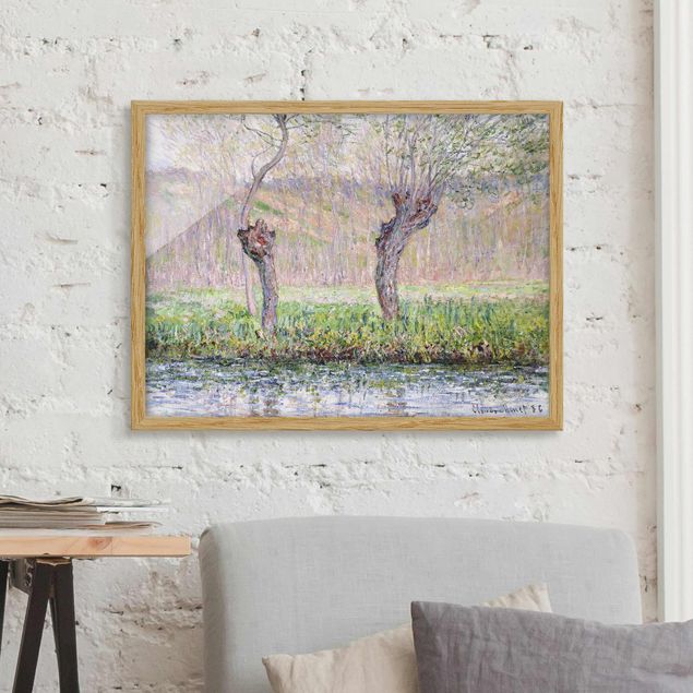Landschaftsbilder mit Rahmen Claude Monet - Weidenbäume Frühling