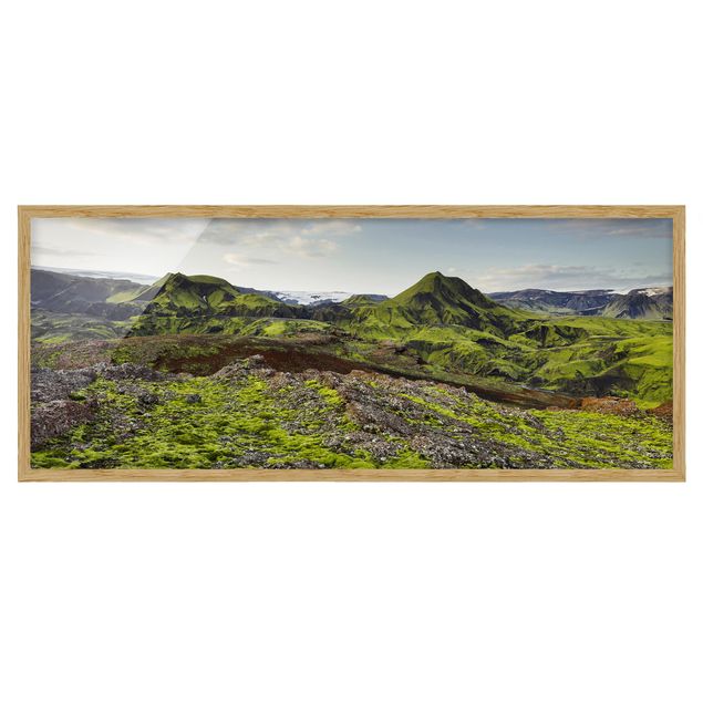 Bild mit Rahmen - Rjupnafell Island - Panorama Querformat