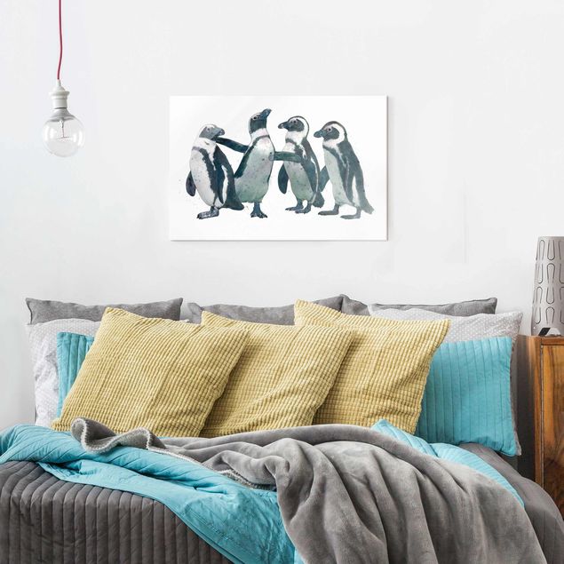 Wandbilder Tiere Illustration Pinguine Schwarz Weiß Aquarell
