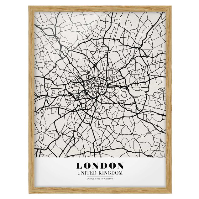 Schöne Wandbilder Stadtplan London - Klassik