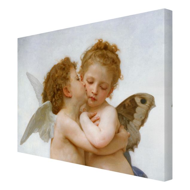 Leinwandbild - William Adolphe Bouguereau - Der erste Kuss - Querformat 3:4