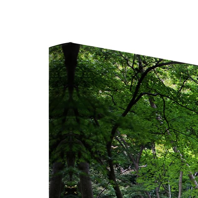 Leinwandbild 3-teilig - Japanischer Wald - Hoch 1:2