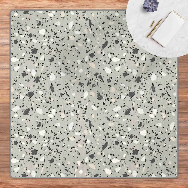 Teppich grau Detailliertes Terrazzo Muster Massa