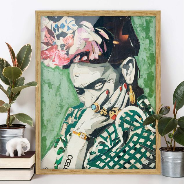 Kunstdruck Bilder mit Rahmen Frida Kahlo - Collage No.3