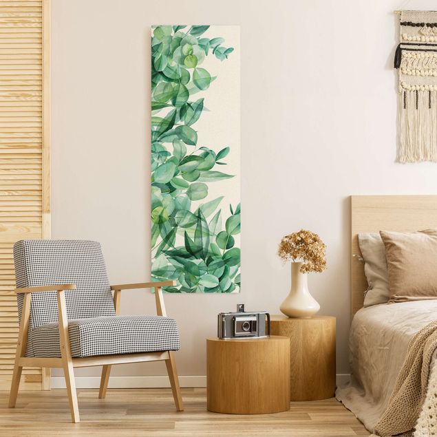 Bilder für die Wand Dickicht Eukalyptusblätter Aquarell