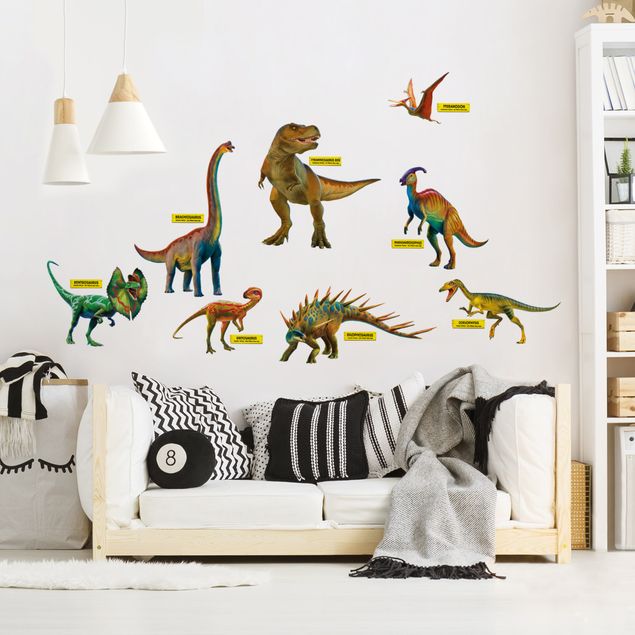 Wandtattoo - Dinosaurier Set mit Namensschildern