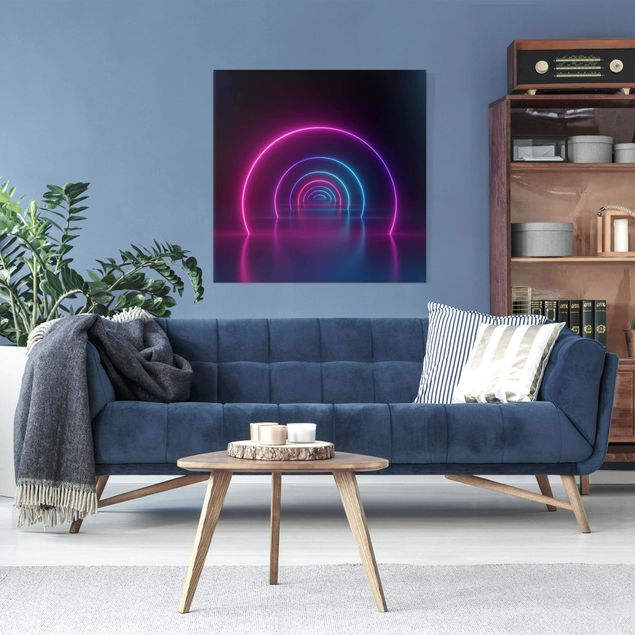 Leinwandbilder Wohnzimmer modern Dreidimensionale Neonbögen