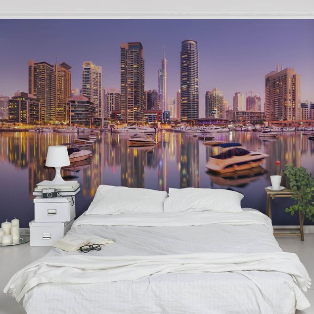 Fototapete Städte Dubai Skyline und Marina