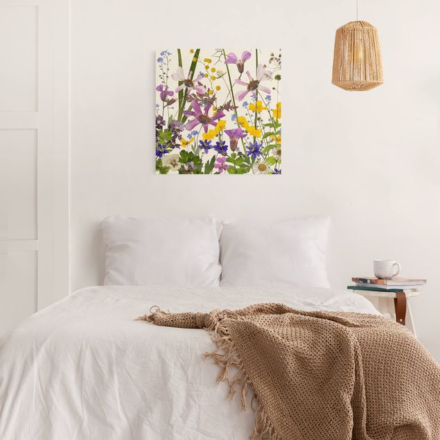 Moderne Leinwandbilder Wohnzimmer Duftende Blumenwiese