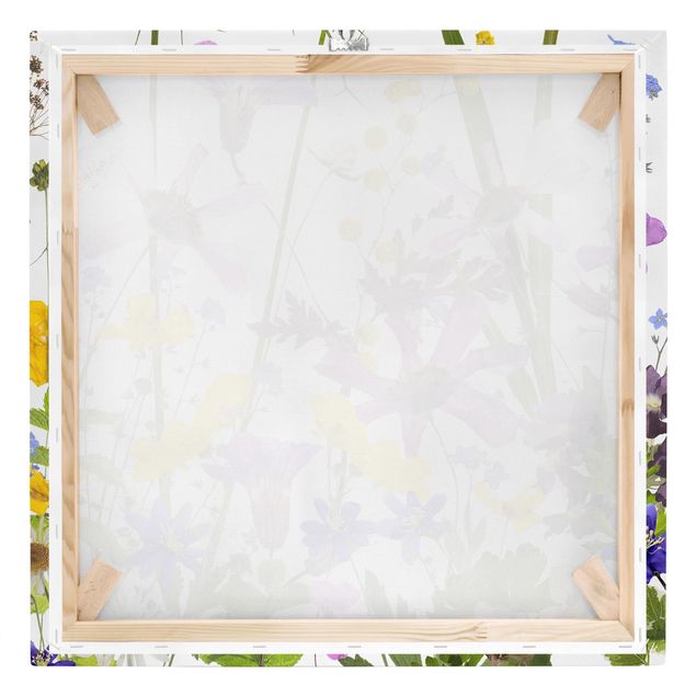 Leinwandbild - Duftende Blumenwiese - Quadrat 1:1