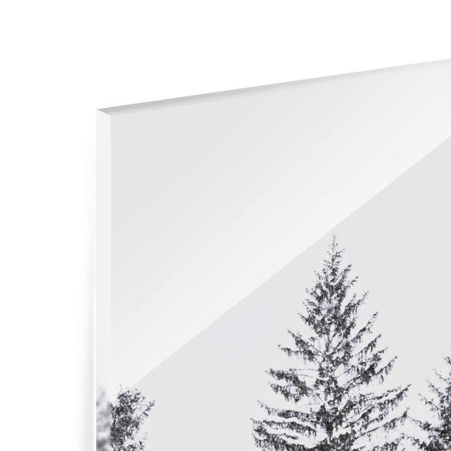 Glasbild - Dunkle Winterlandschaft - Quadrat