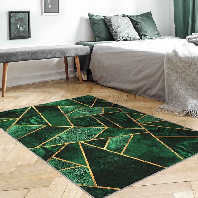 Teppiche Dunkler Smaragd mit Gold