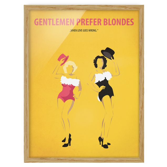 Bild mit Rahmen - Filmposter Gentlemen Prefer Blondes - Hochformat 4:3