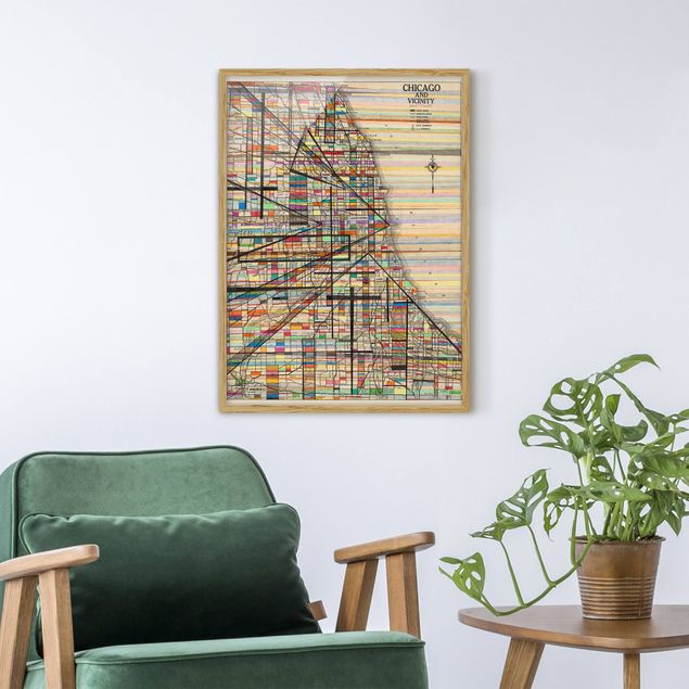 Wandbilder Moderne Karte von Chicago