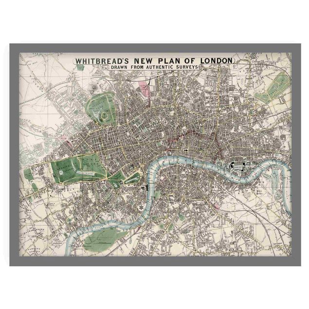 Bilder mit Rahmen Vintage Stadtplan London