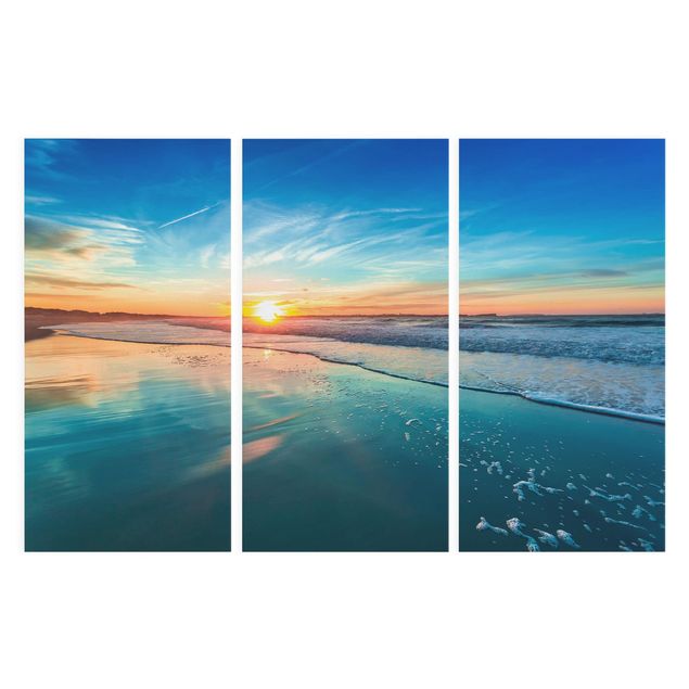 Leinwandbilder Strand und Meer Romantischer Sonnenuntergang am Meer