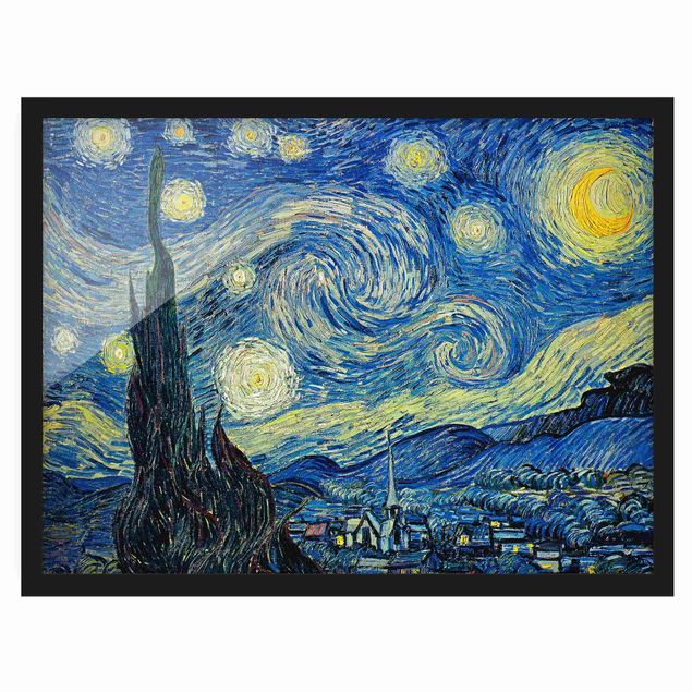 Bild mit Rahmen - Vincent van Gogh - Sternennacht - Querformat 3:4