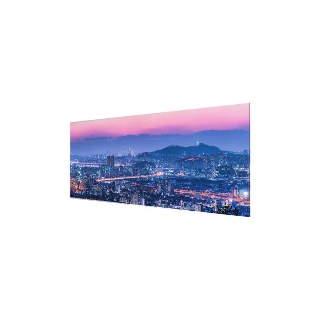 Glasbild - Skyline von Seoul - Panorama