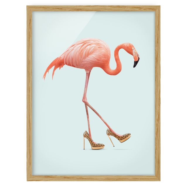 Bilder mit Rahmen Flamingo mit High Heels