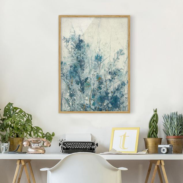 Kunstdrucke mit Rahmen Blaue Frühlingswiese I