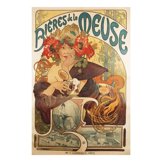 Kunstdrucke Mucha Alfons Mucha - Plakat für La Meuse Bier