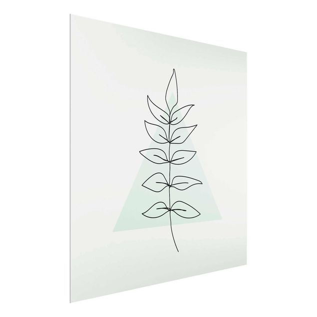 Glasbilder Natur Zweig Geometrie Dreieck Line Art