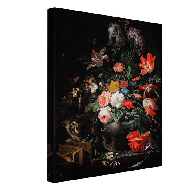 Leinwandbilder Blumen Abraham Mignon - Das umgeworfene Bouquet