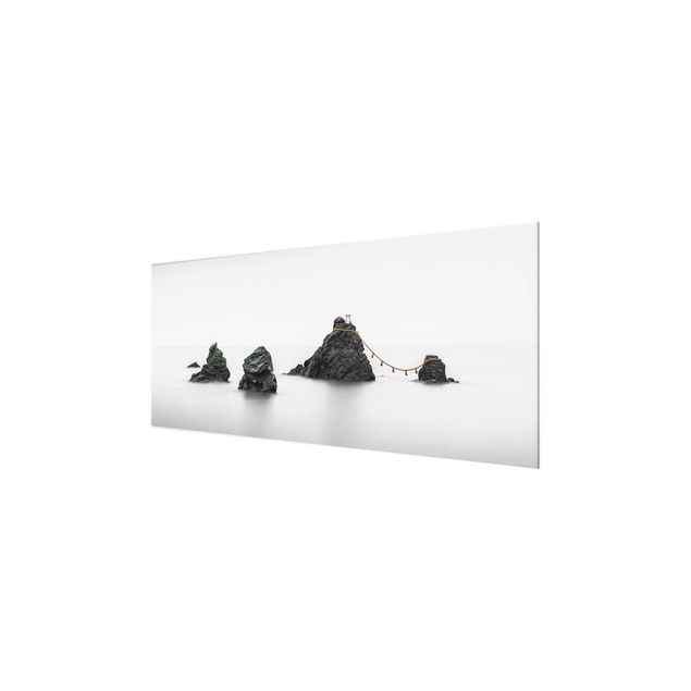 Glasbild - Meoto Iwa - die verheirateten Felsen - Panorama