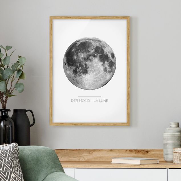 Gerahmte Bilder mit Sprüchen Der Mond - La Lune
